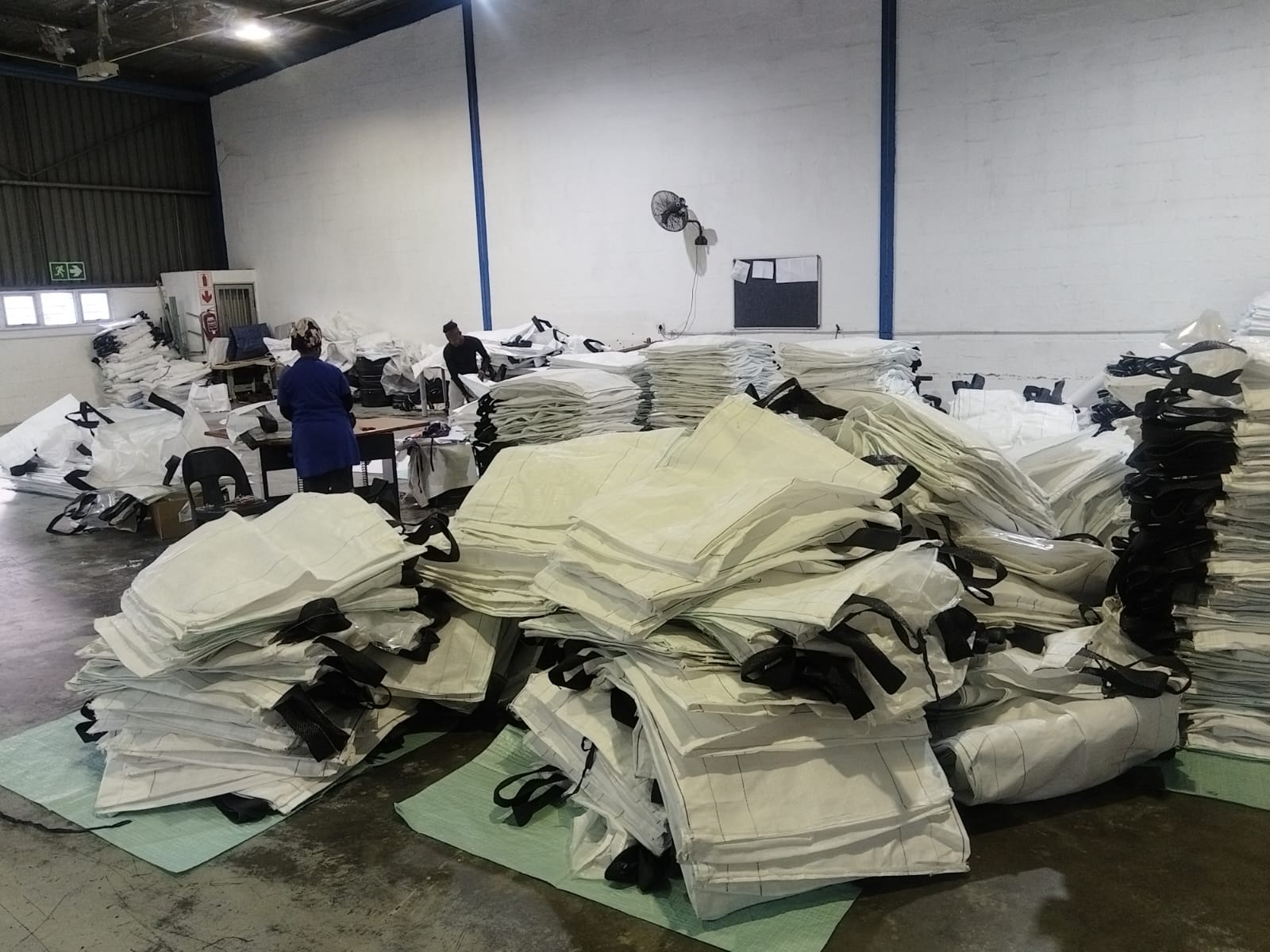Grain and agricultural produce stored in woven polypropylene bags